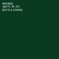 #0A3B20 - Bottle Green Color Image