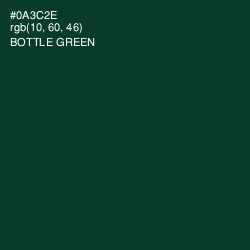#0A3C2E - Bottle Green Color Image