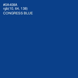 #0A408A - Congress Blue Color Image