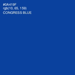 #0A419F - Congress Blue Color Image