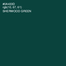 #0A433D - Sherwood Green Color Image