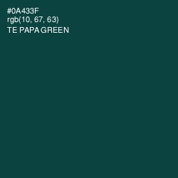 #0A433F - Te Papa Green Color Image