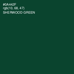 #0A442F - Sherwood Green Color Image