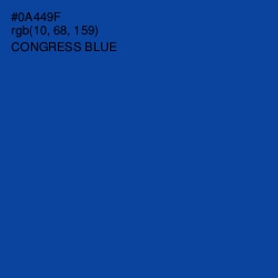 #0A449F - Congress Blue Color Image