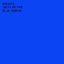 #0A44F3 - Blue Ribbon Color Image