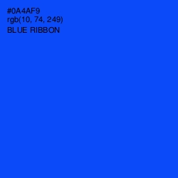 #0A4AF9 - Blue Ribbon Color Image