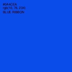 #0A4CEA - Blue Ribbon Color Image