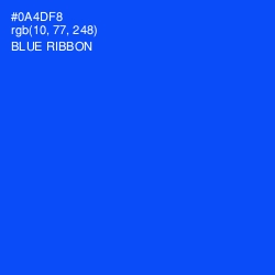 #0A4DF8 - Blue Ribbon Color Image