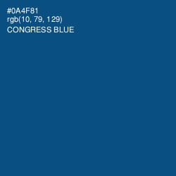 #0A4F81 - Congress Blue Color Image