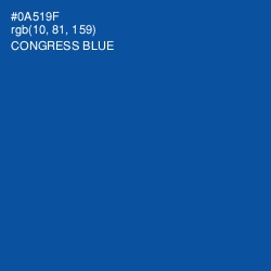 #0A519F - Congress Blue Color Image