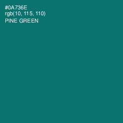 #0A736E - Pine Green Color Image