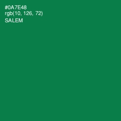 #0A7E48 - Salem Color Image