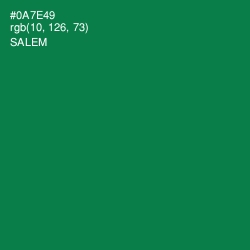 #0A7E49 - Salem Color Image