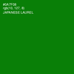#0A7F08 - Japanese Laurel Color Image