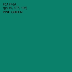 #0A7F6A - Pine Green Color Image