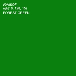 #0A800F - Forest Green Color Image