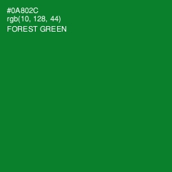 #0A802C - Forest Green Color Image