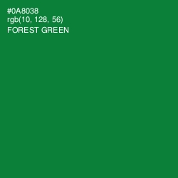 #0A8038 - Forest Green Color Image