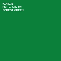 #0A803B - Forest Green Color Image