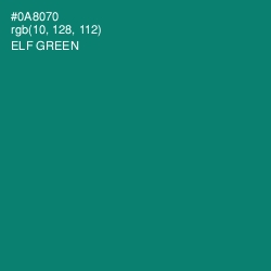 #0A8070 - Elf Green Color Image