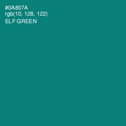 #0A807A - Elf Green Color Image