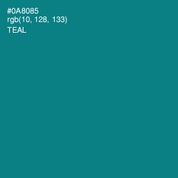 #0A8085 - Teal Color Image