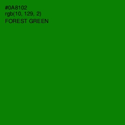 #0A8102 - Forest Green Color Image