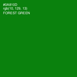 #0A810D - Forest Green Color Image