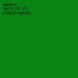 #0A8315 - Forest Green Color Image