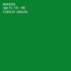 #0A8330 - Forest Green Color Image