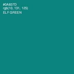 #0A837D - Elf Green Color Image