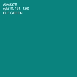 #0A837E - Elf Green Color Image
