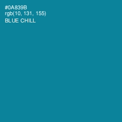 #0A839B - Blue Chill Color Image