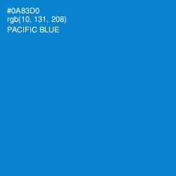 #0A83D0 - Pacific Blue Color Image