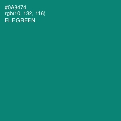 #0A8474 - Elf Green Color Image