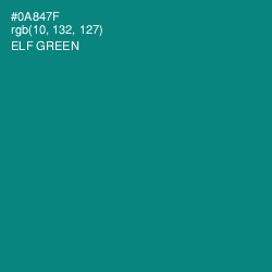 #0A847F - Elf Green Color Image