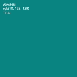 #0A8481 - Teal Color Image
