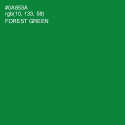 #0A853A - Forest Green Color Image