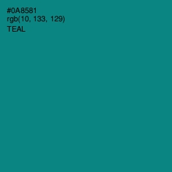 #0A8581 - Teal Color Image