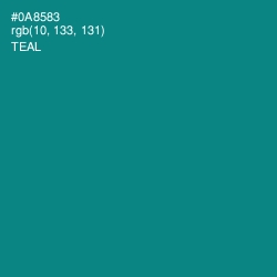 #0A8583 - Teal Color Image