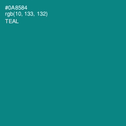 #0A8584 - Teal Color Image