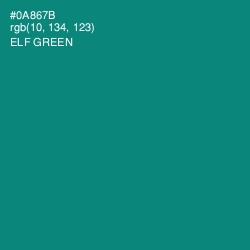 #0A867B - Elf Green Color Image