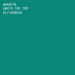 #0A8778 - Elf Green Color Image