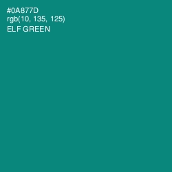 #0A877D - Elf Green Color Image