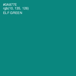 #0A877E - Elf Green Color Image