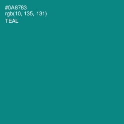 #0A8783 - Teal Color Image