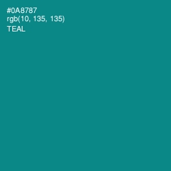 #0A8787 - Teal Color Image