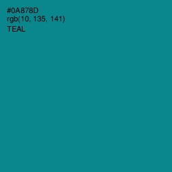 #0A878D - Teal Color Image