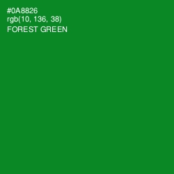 #0A8826 - Forest Green Color Image