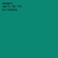 #0A8874 - Elf Green Color Image